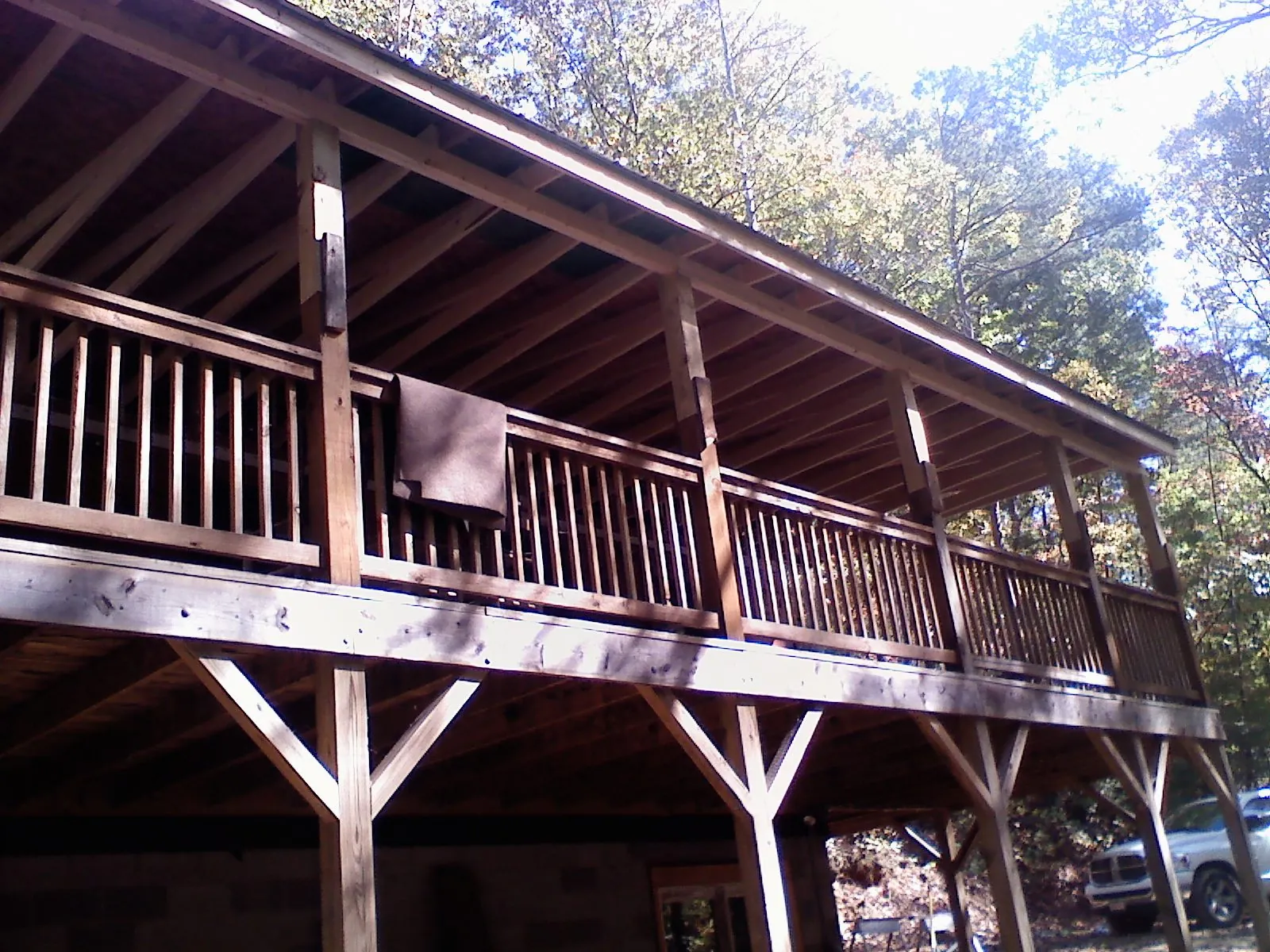 Timber framing under a new elevated porch and deck — Roof Leak Repair in Olmsted Falls by Roofing Brothers